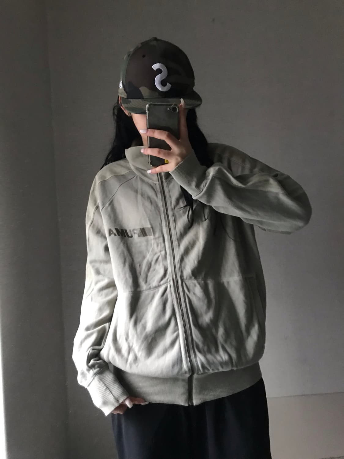 퓨마 카키 하이넥 집업 상품이미지2