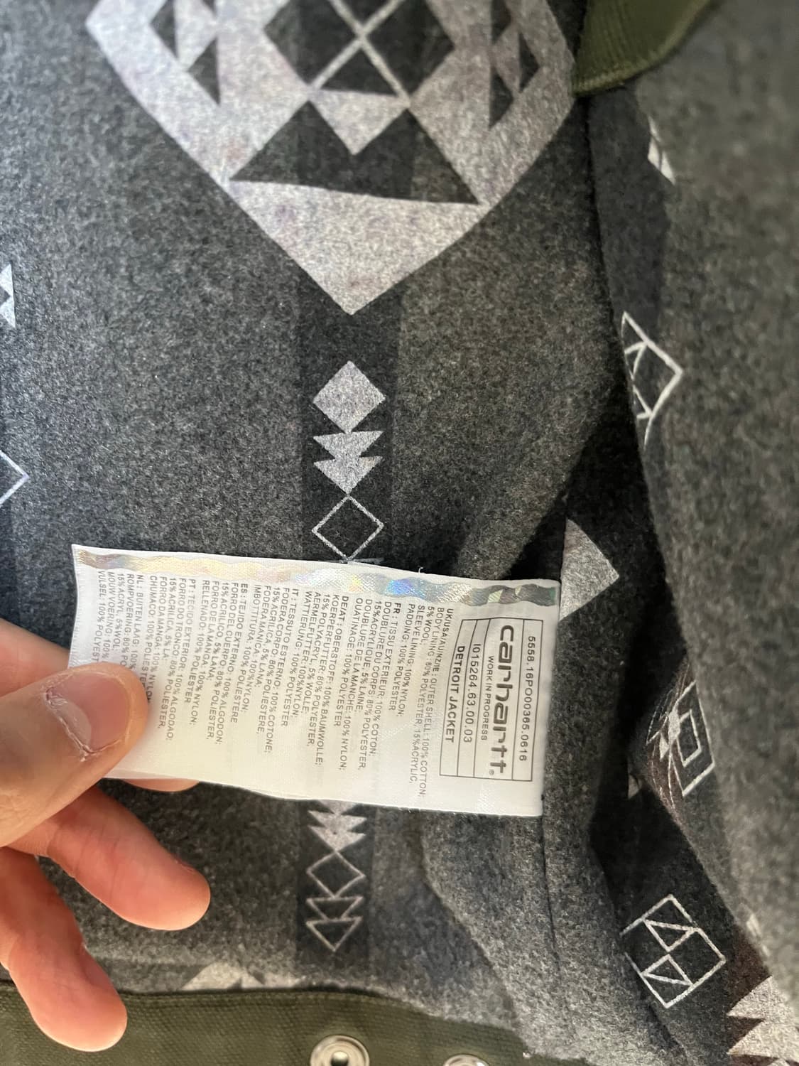 칼하트 wip(윕) 디트로이트 자켓 올리브 M 상품이미지5