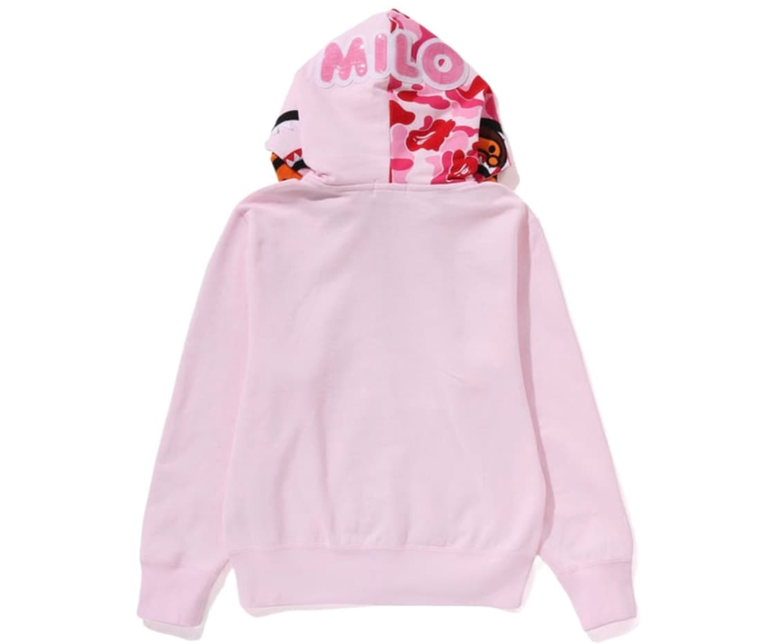 (W) 베이프 마일로 샤크 풀 집 더블 후드 핑크 상품이미지3