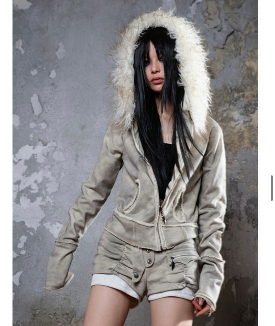 ARIADNAw fur collar hoodie jacket 상품이미지1