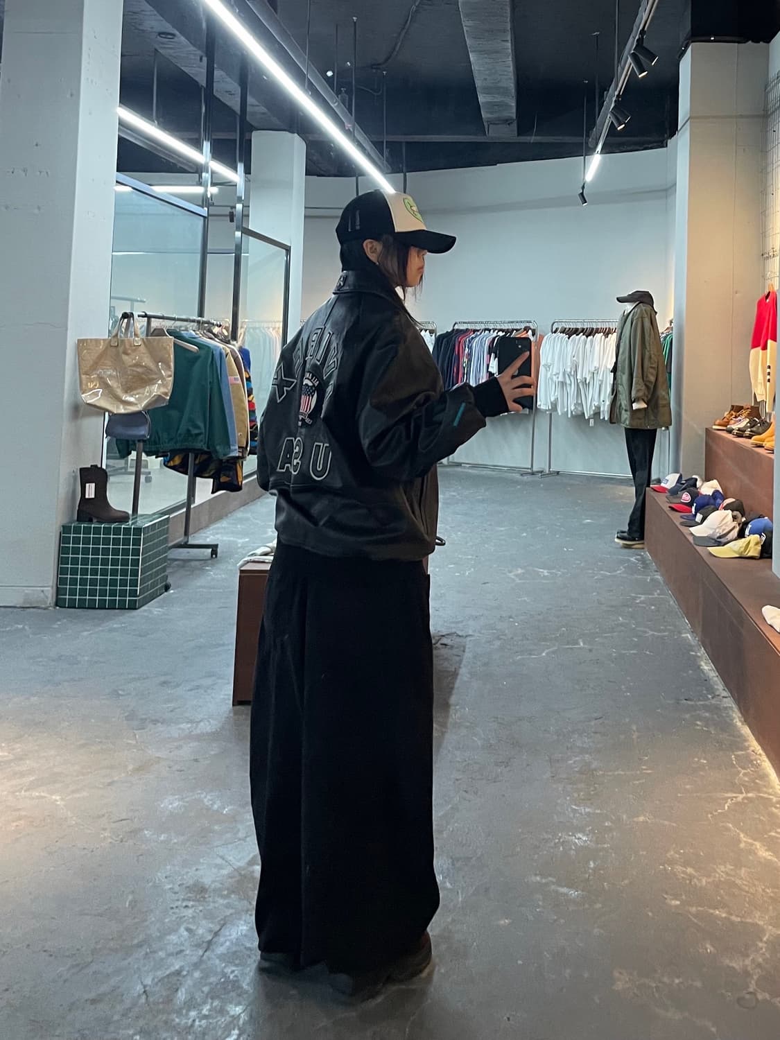 아비렉스 빅로고 램스킨 블랙 A-2 레더 자켓 H1598 상품이미지3