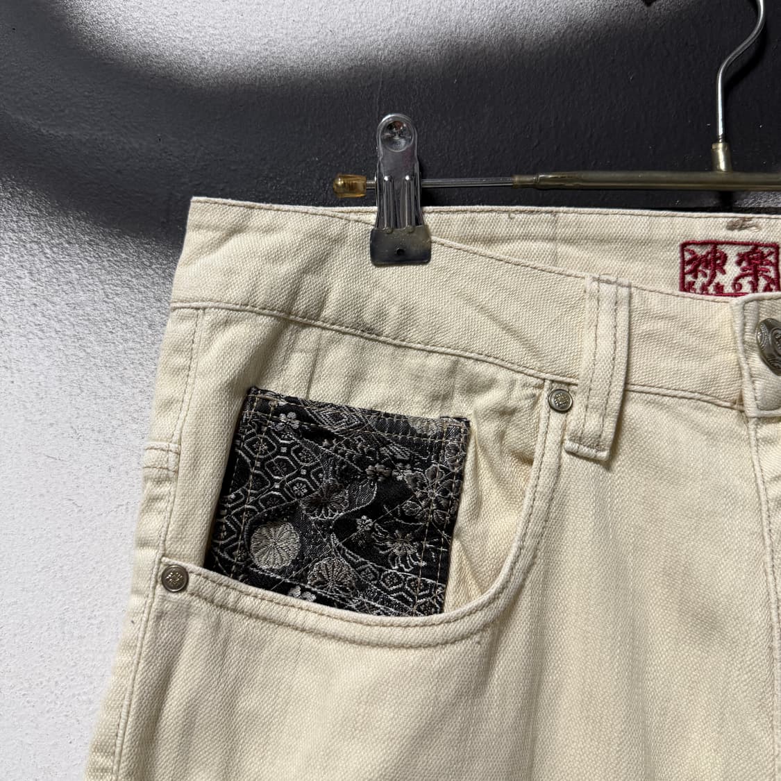 KAGURA 카구라 재패니즈 오리엔탈 카라쿠리맛 자수 디테일 쇼츠 팬츠 상품이미지3