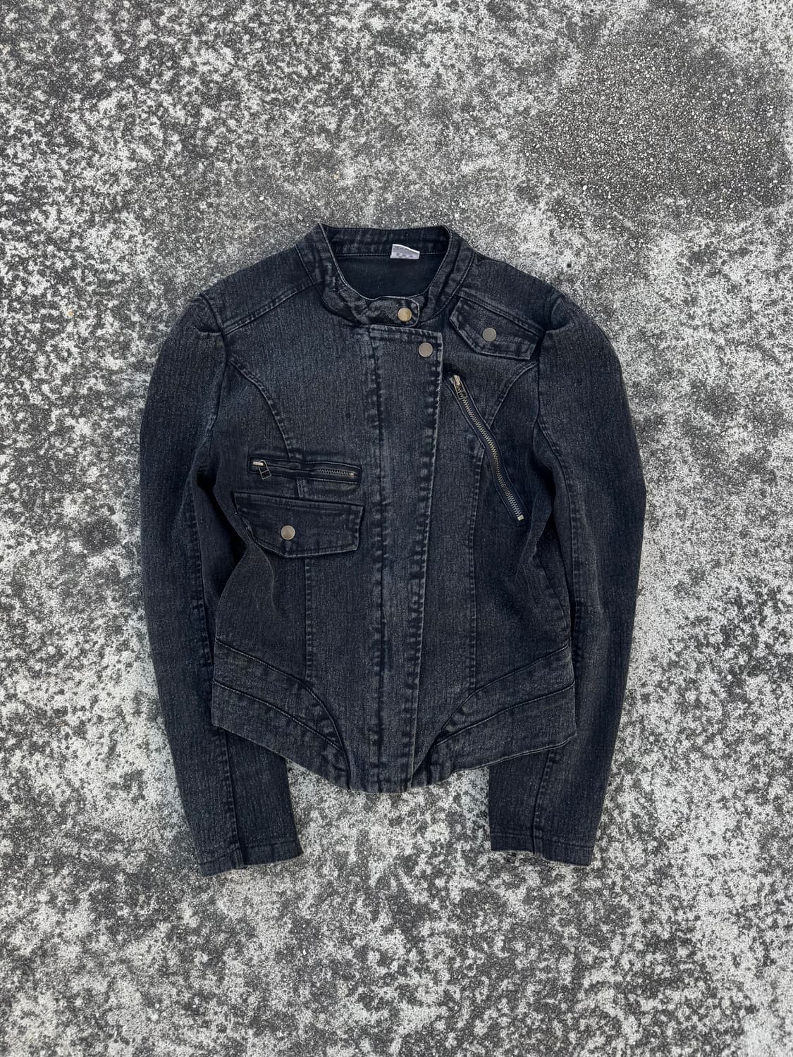 Dark Wash Fitted Denim Jacket 상품이미지1