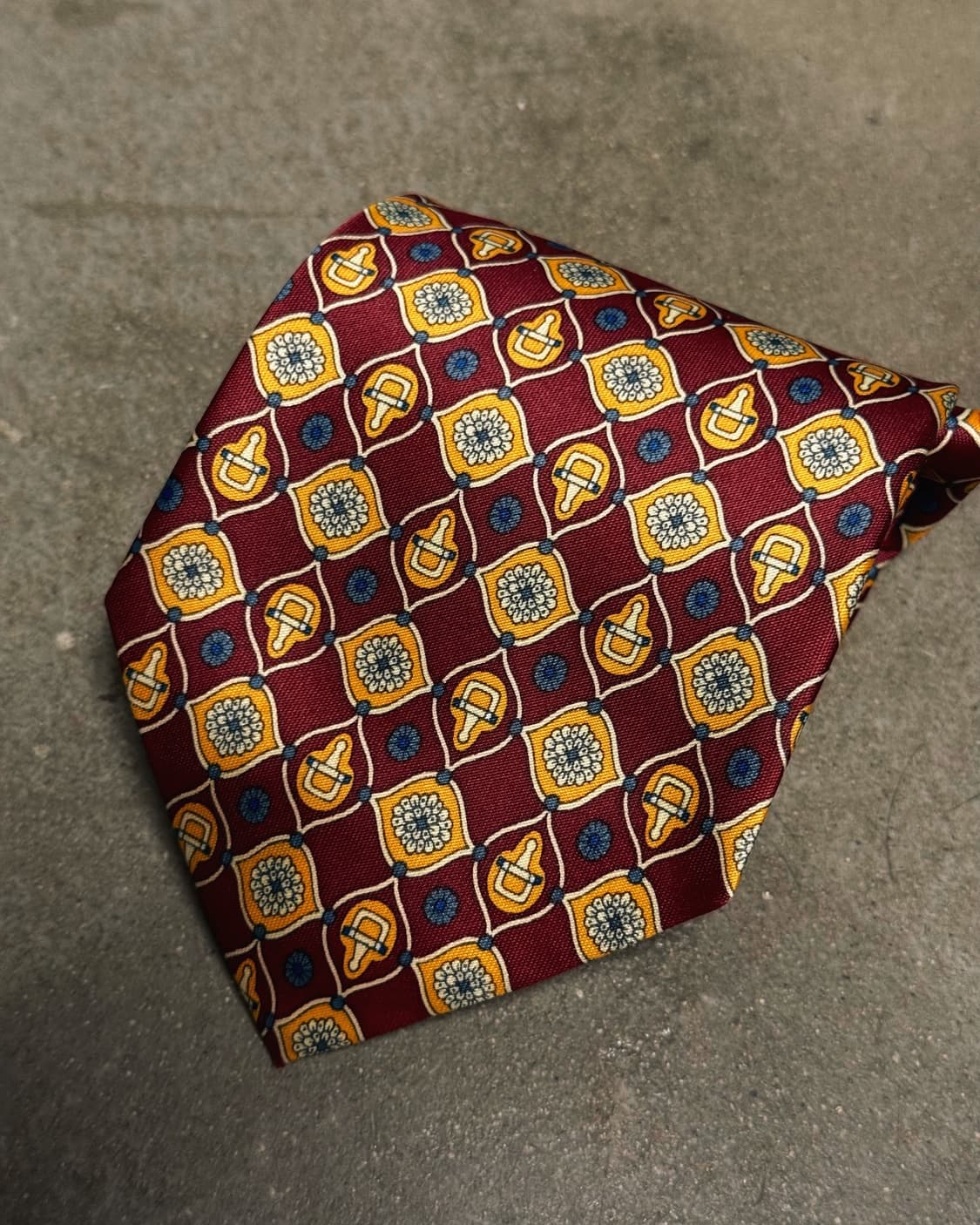 90‘s Rene Chagal 플라워 패턴 명주 실크타이 상품이미지2