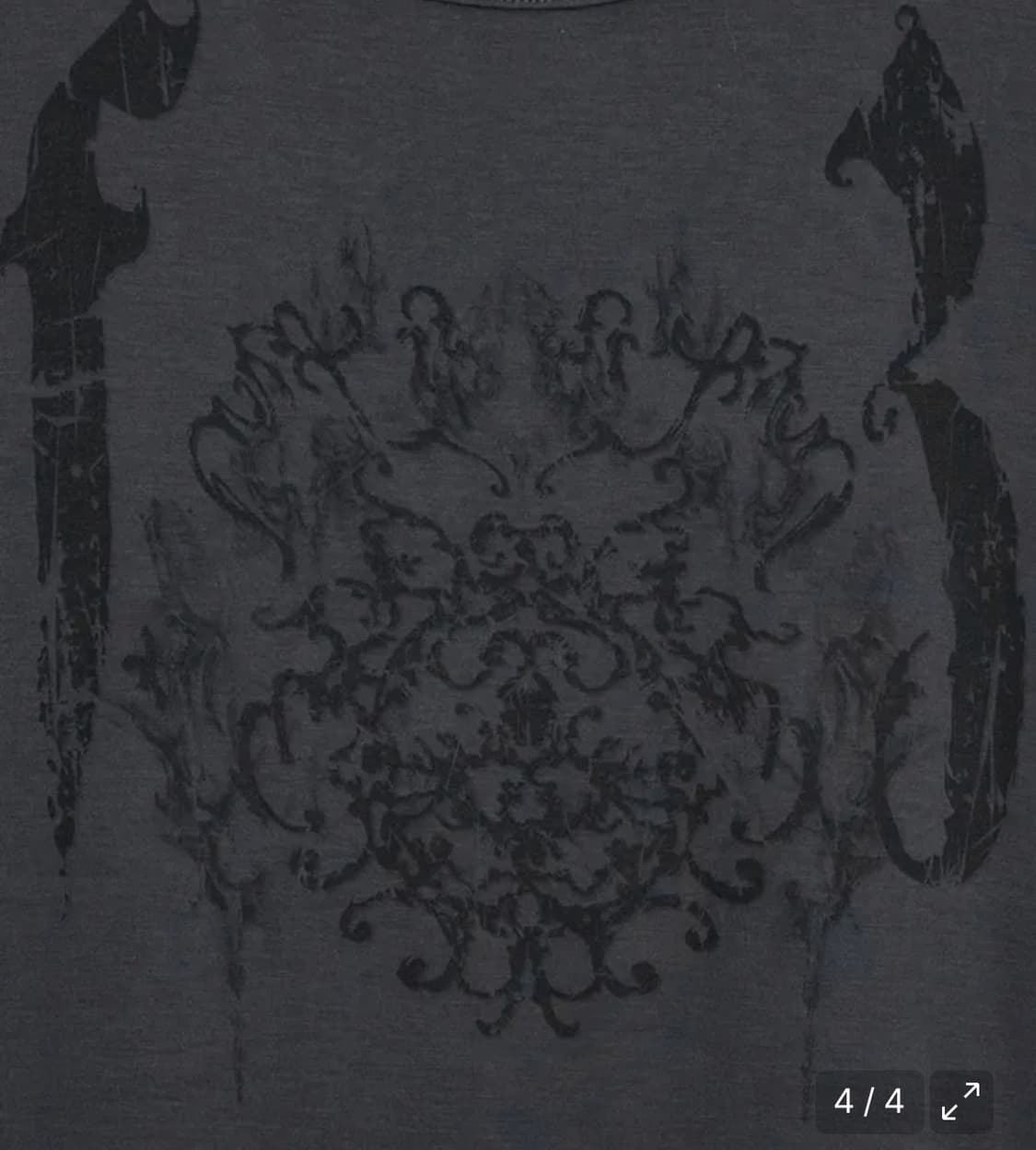 허그유어스킨 오너먼트 프린드 탑 / 차콜 상품이미지3