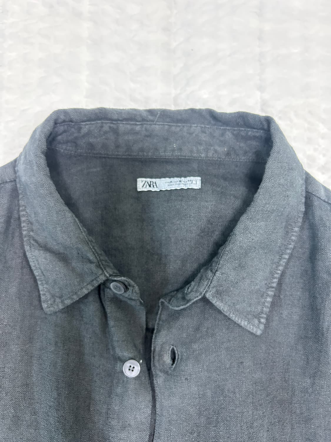 [44] 자라 린넨 긴팔 셔츠 블랙 상품이미지2