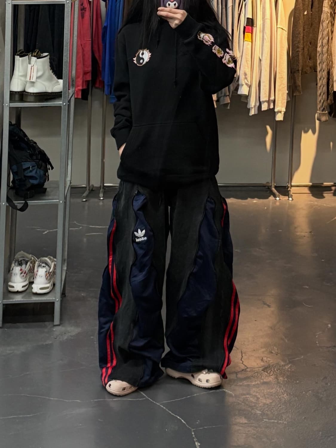 스투시 루즈핏 음양 플레임 로고 후드티 A2808 상품이미지1