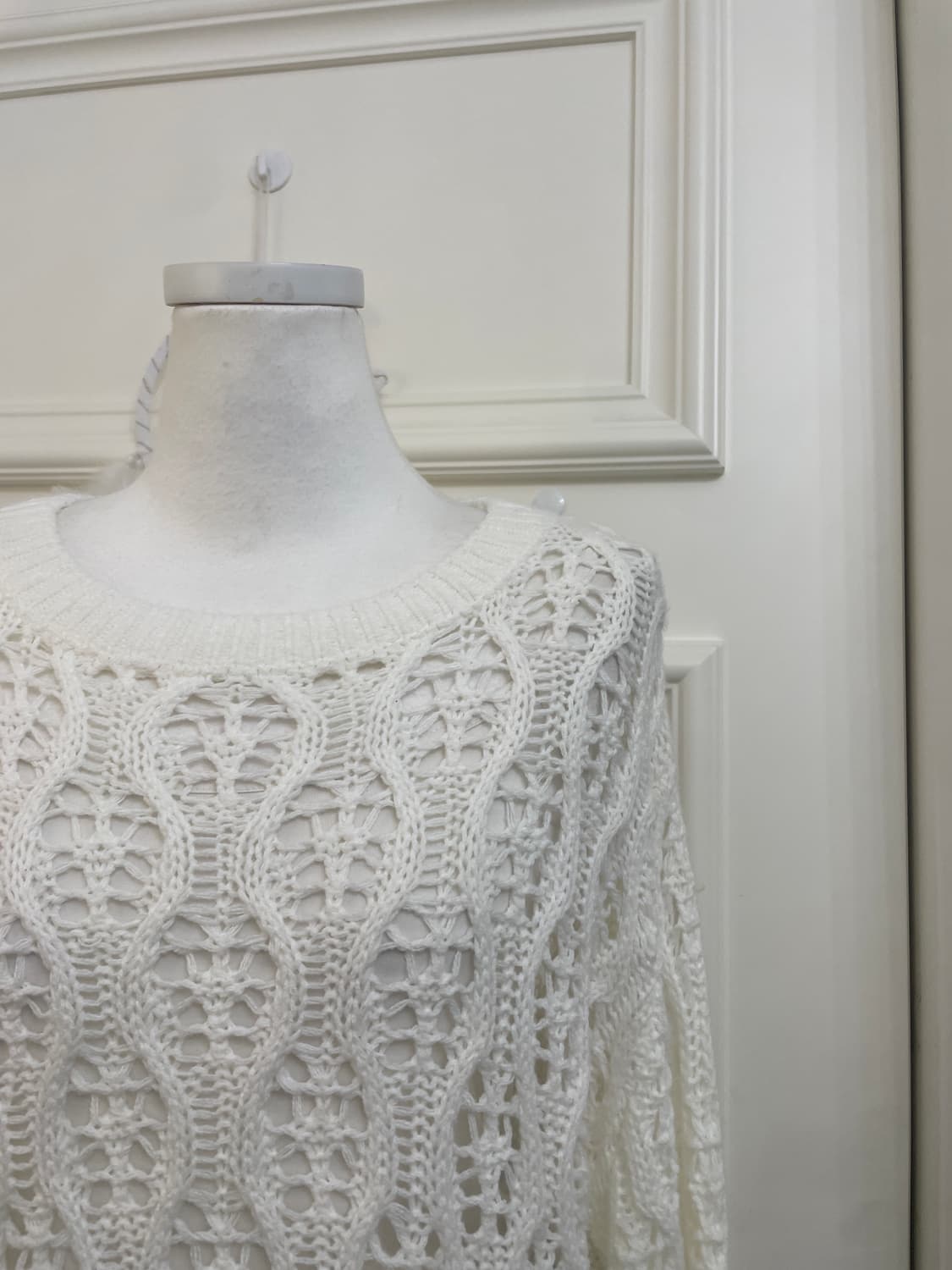 white crochet ruffle sweater 상품이미지8