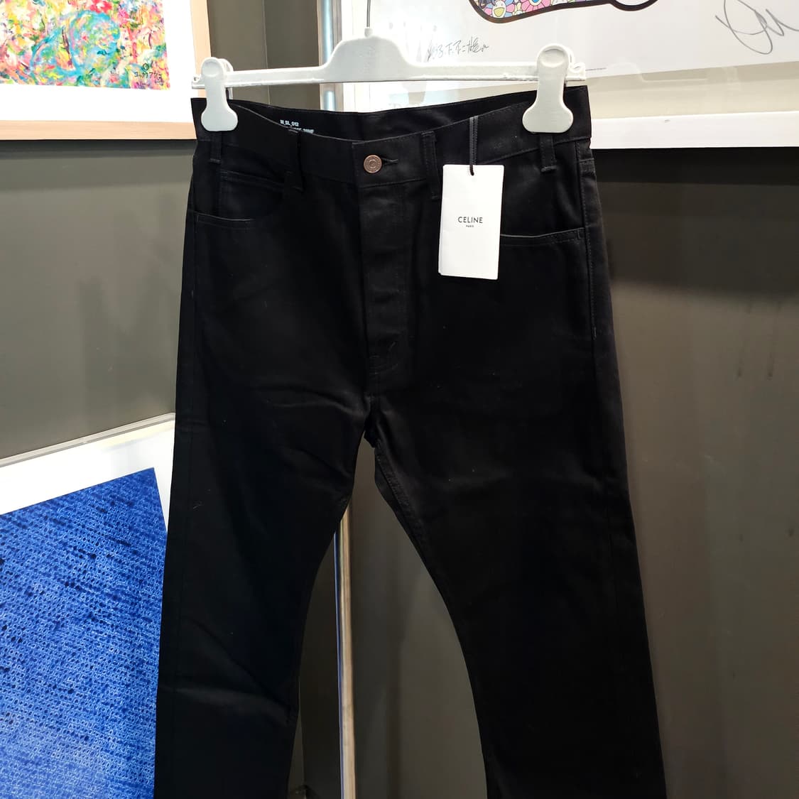 셀린느 스키니진 빈티지 퓨어 블랙 데님 팬츠 상품이미지3