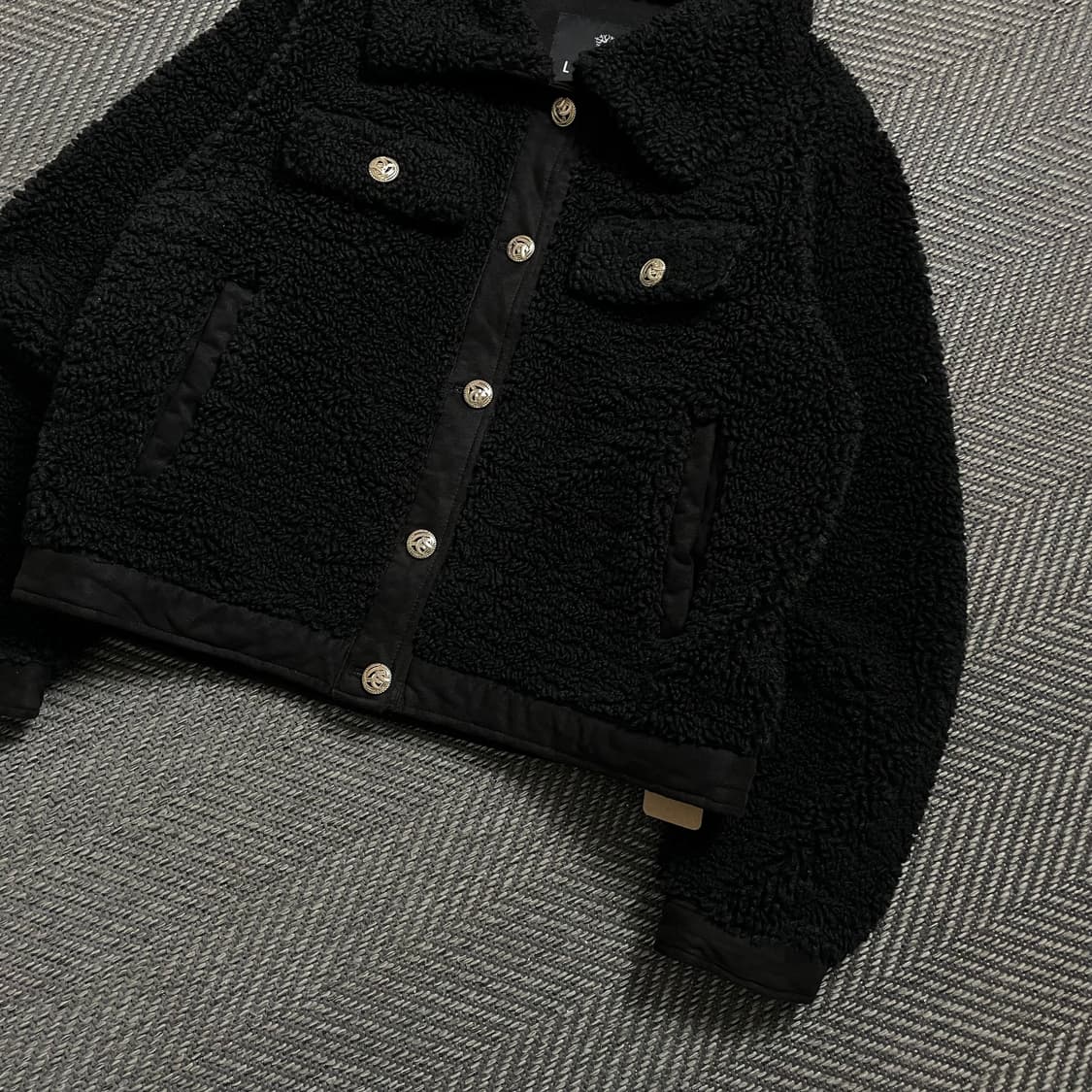 빈티지 우먼스 플리스 자켓 블랙o 4545 상품이미지2