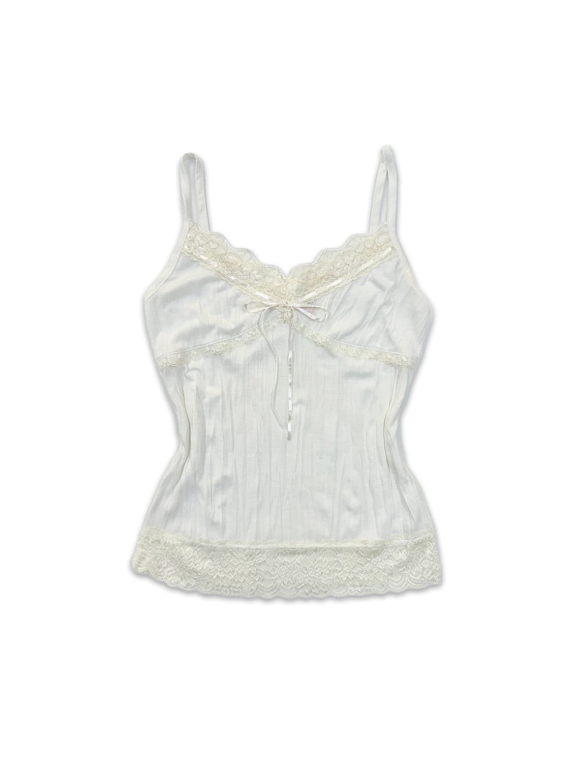 빈티지 화이트 레이스 리본 슬리브리스 상품이미지1