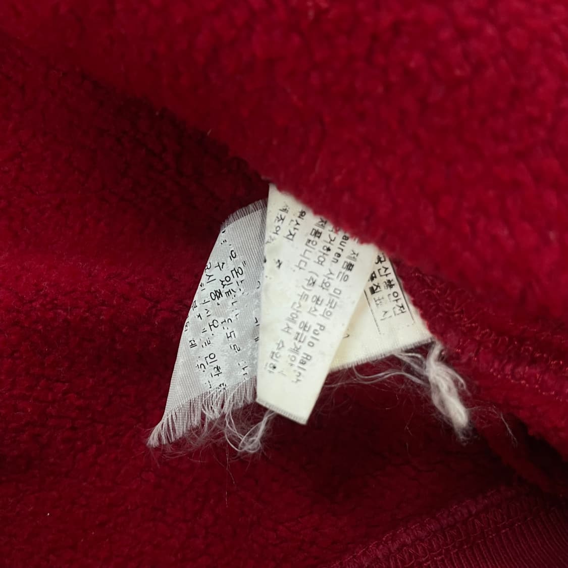 폴로 랄프로렌 스펠 아웃 빅 로고 후드집업 딥레드 상품이미지4