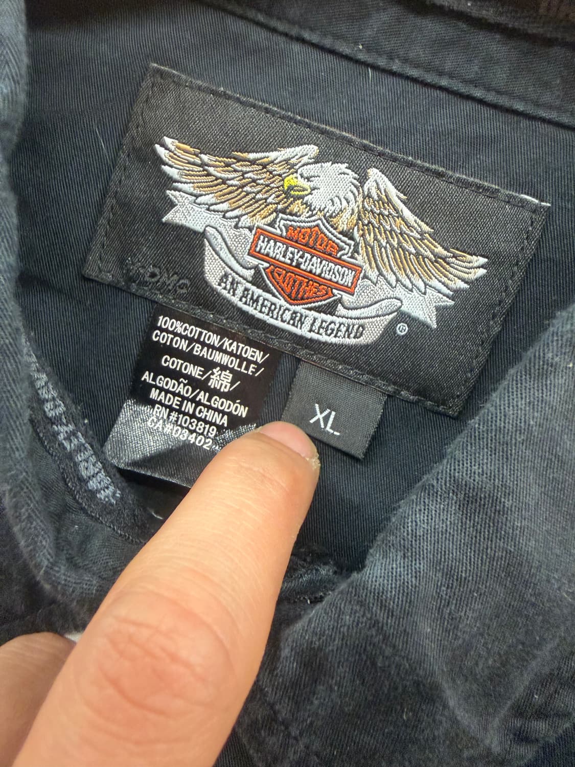 XL) 할리데이비슨 빈티지 플레임 자수 하프 반팔셔츠 상품이미지6