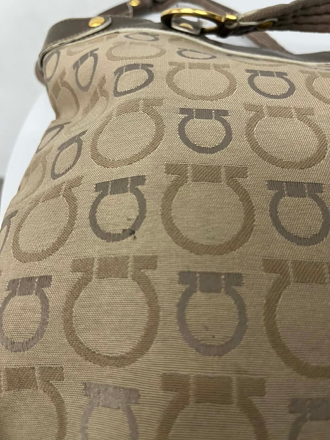 살바토레 페라가모 간치니 자카드 숄더 토트백 상품이미지7