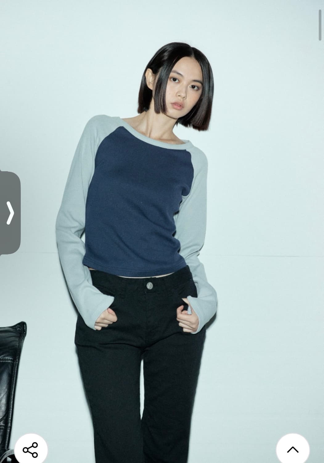 큐리티 C RAGLAN LONG SLEEVE T-SHIRT_NAVY 상품이미지3