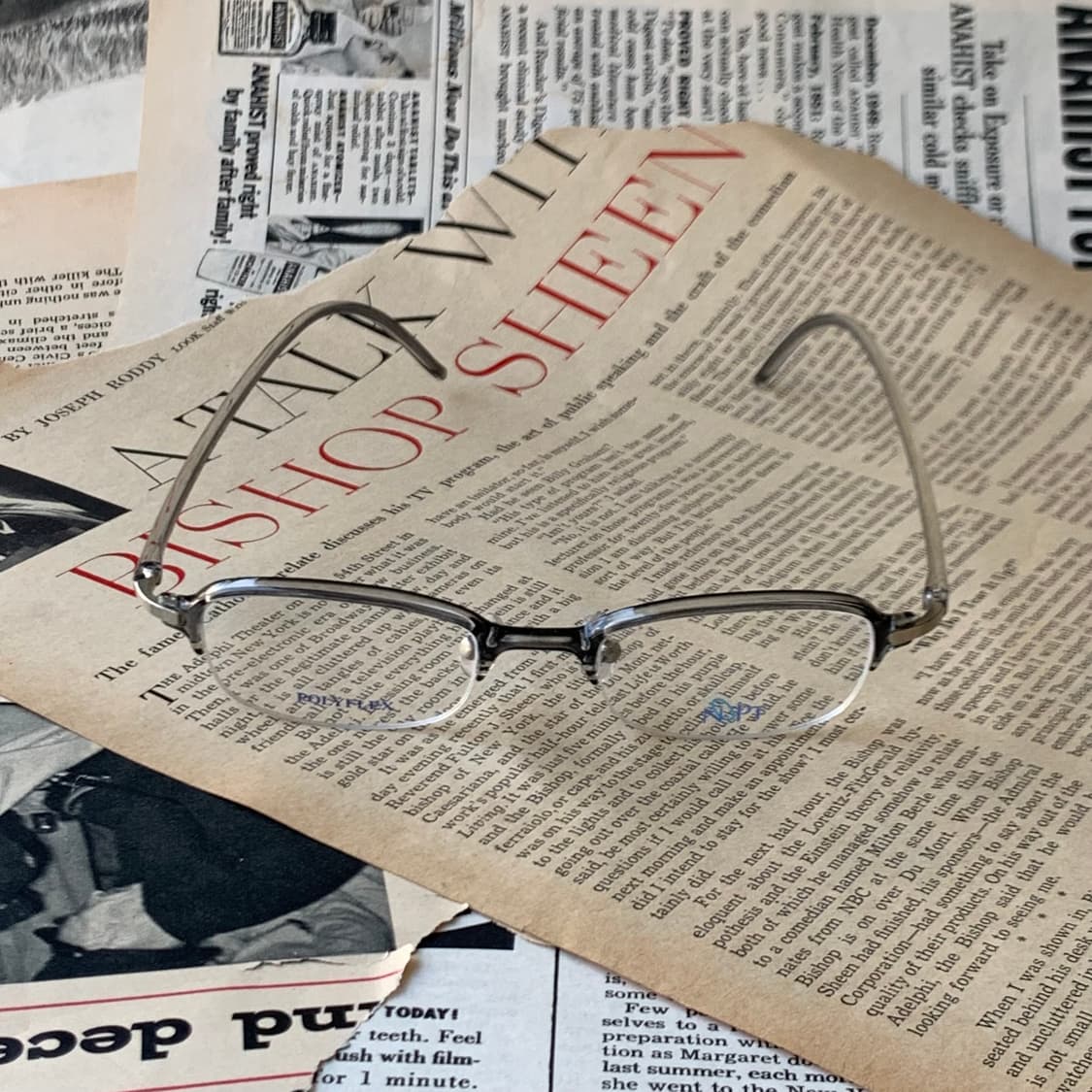 733 데드스탁 스퀘어 클리어 블랙 반무테 초경량 빈티지안경 상품이미지4