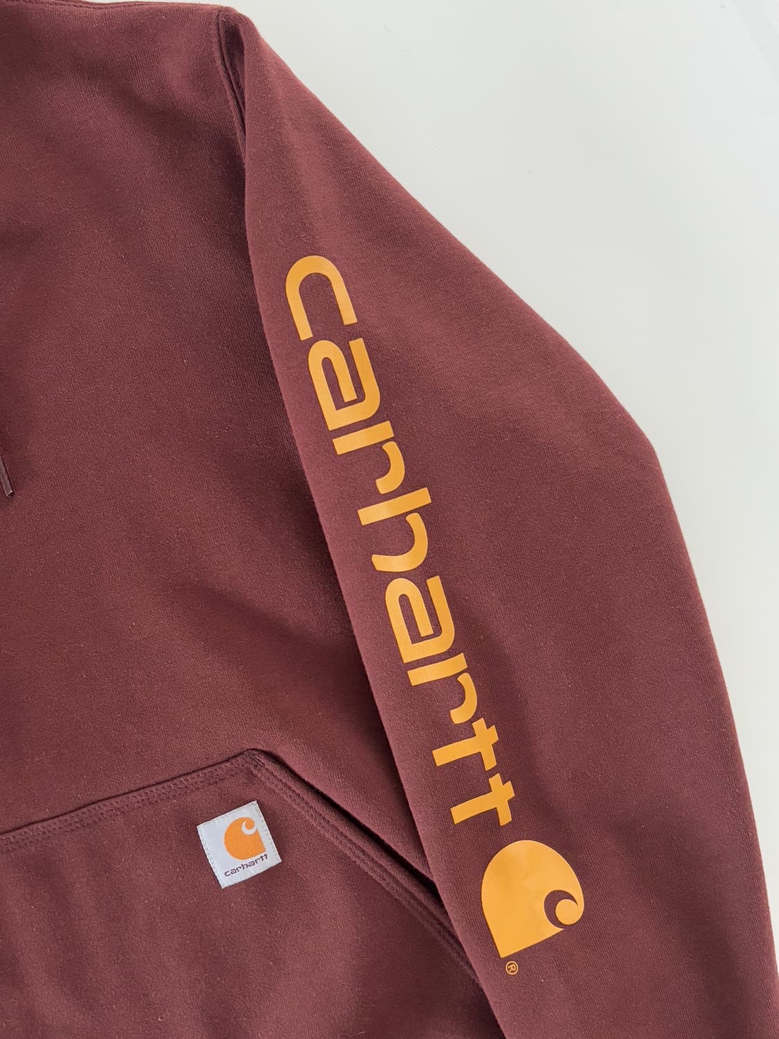 Carhartt 칼하트 버건디컬러 로고 후드티 상품이미지4
