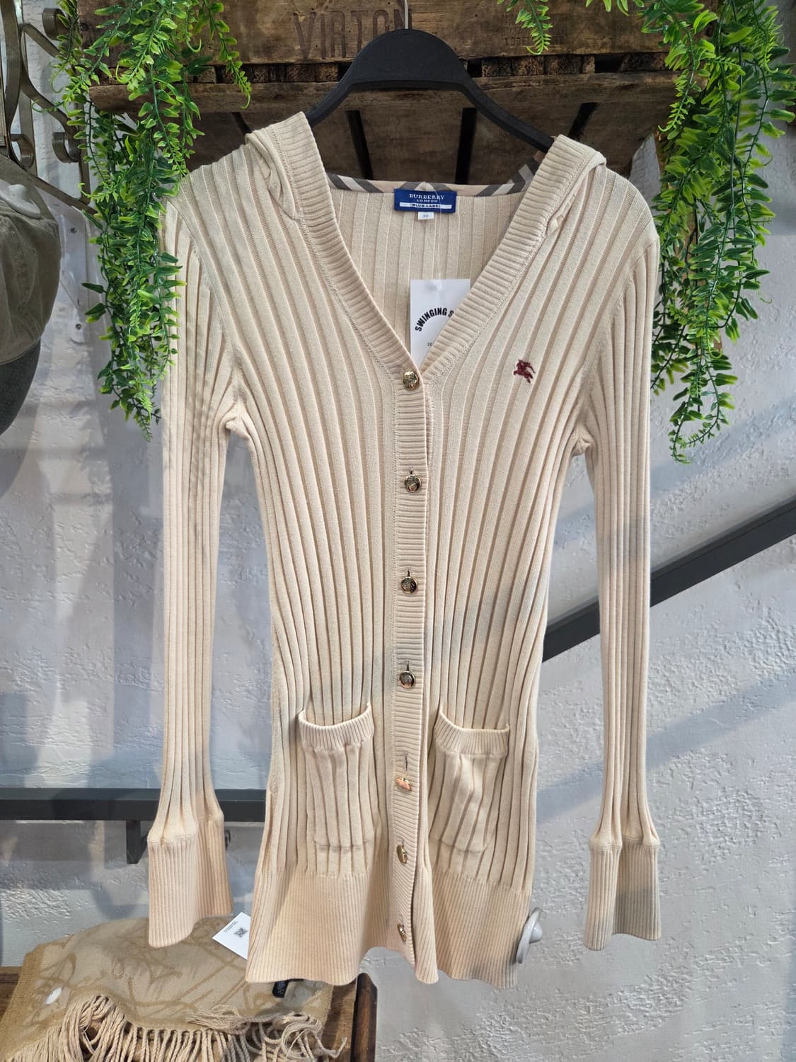 Burberry 버버리 아이보리 골지 니트가디건 상품이미지1