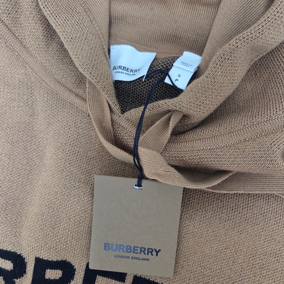 [S, 새제품] 버버리 로고 인타르시아 울 코튼 후드 상품이미지2