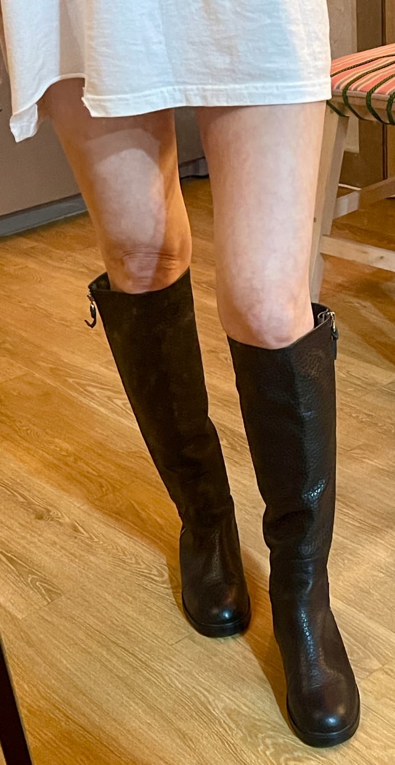 리얼 카우레더 지퍼 롱부츠 블랙 38사이즈(245~250) 상품이미지10