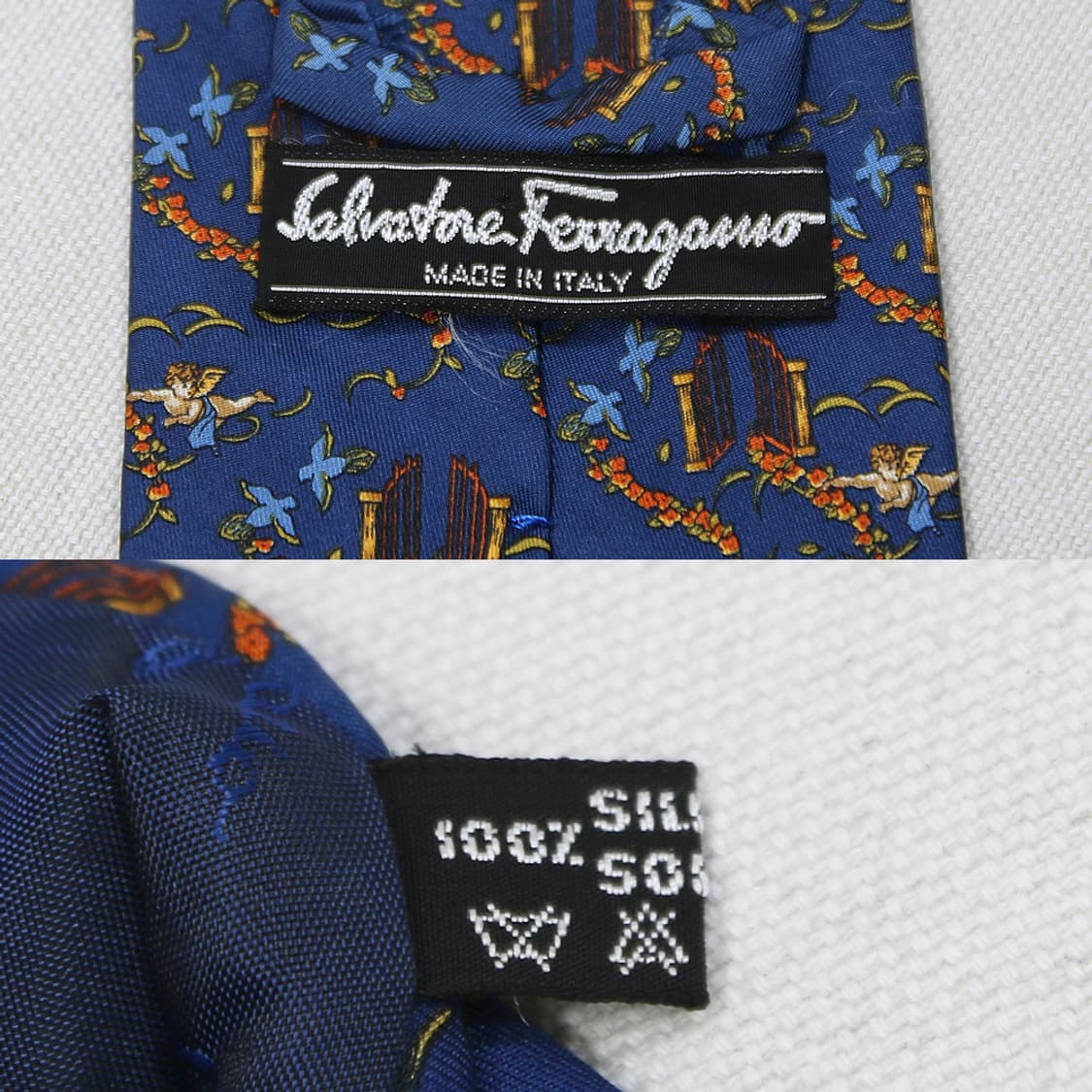 페라가모 실크 패턴 넥타이  상품이미지6
