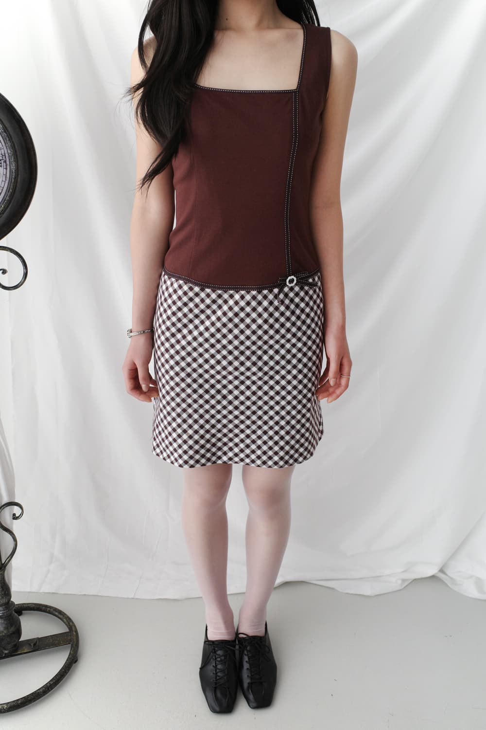 cecil mcbee) check ribbon one-piece 상품이미지8