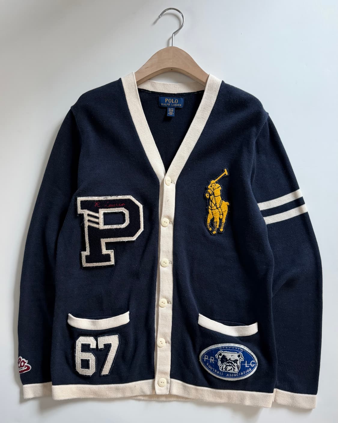 Polo 폴로 랄프로렌 신형 빅포니 레터맨 와펜 가디건 상품이미지1
