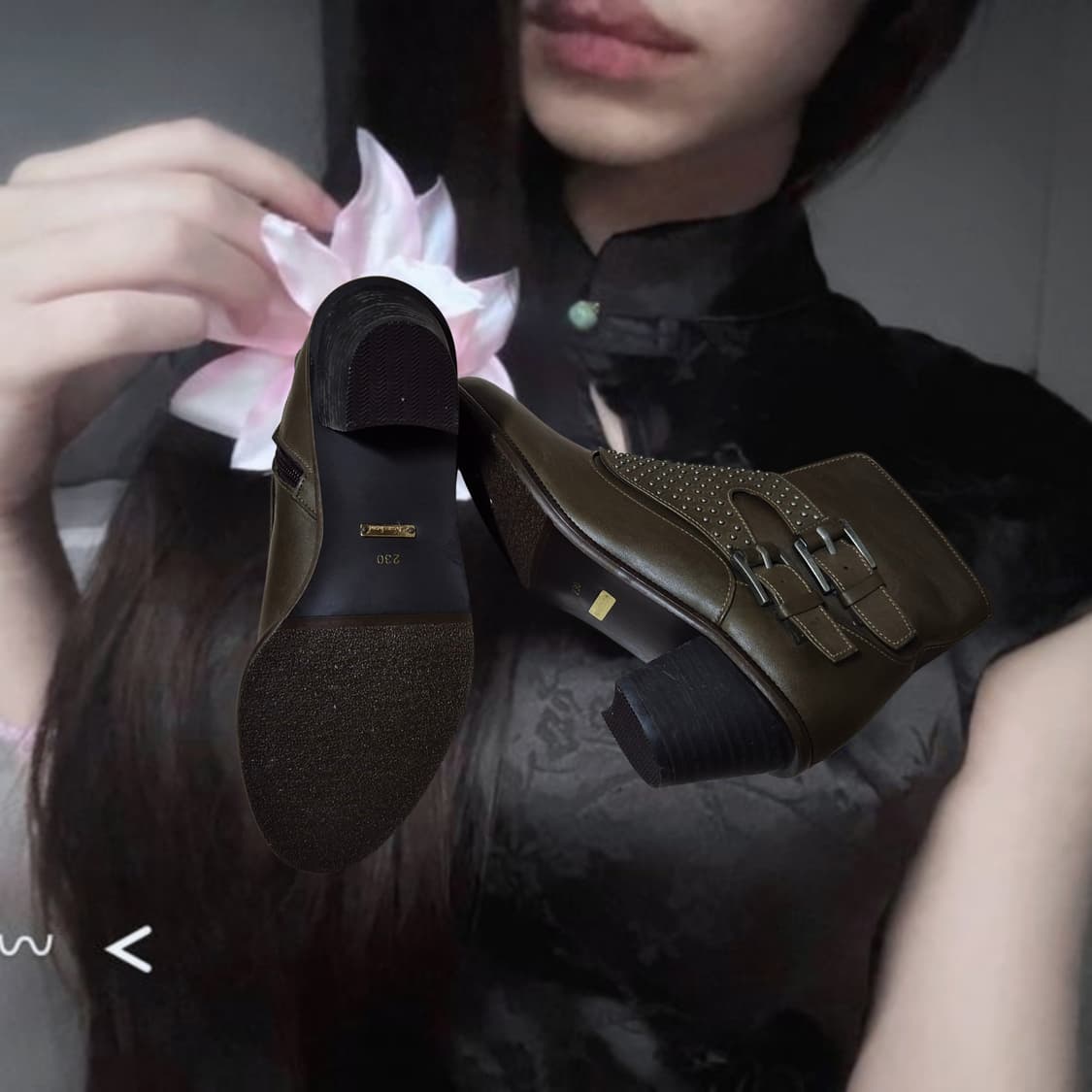 Vintage Soi stud Buckle leather Boots 상품이미지2