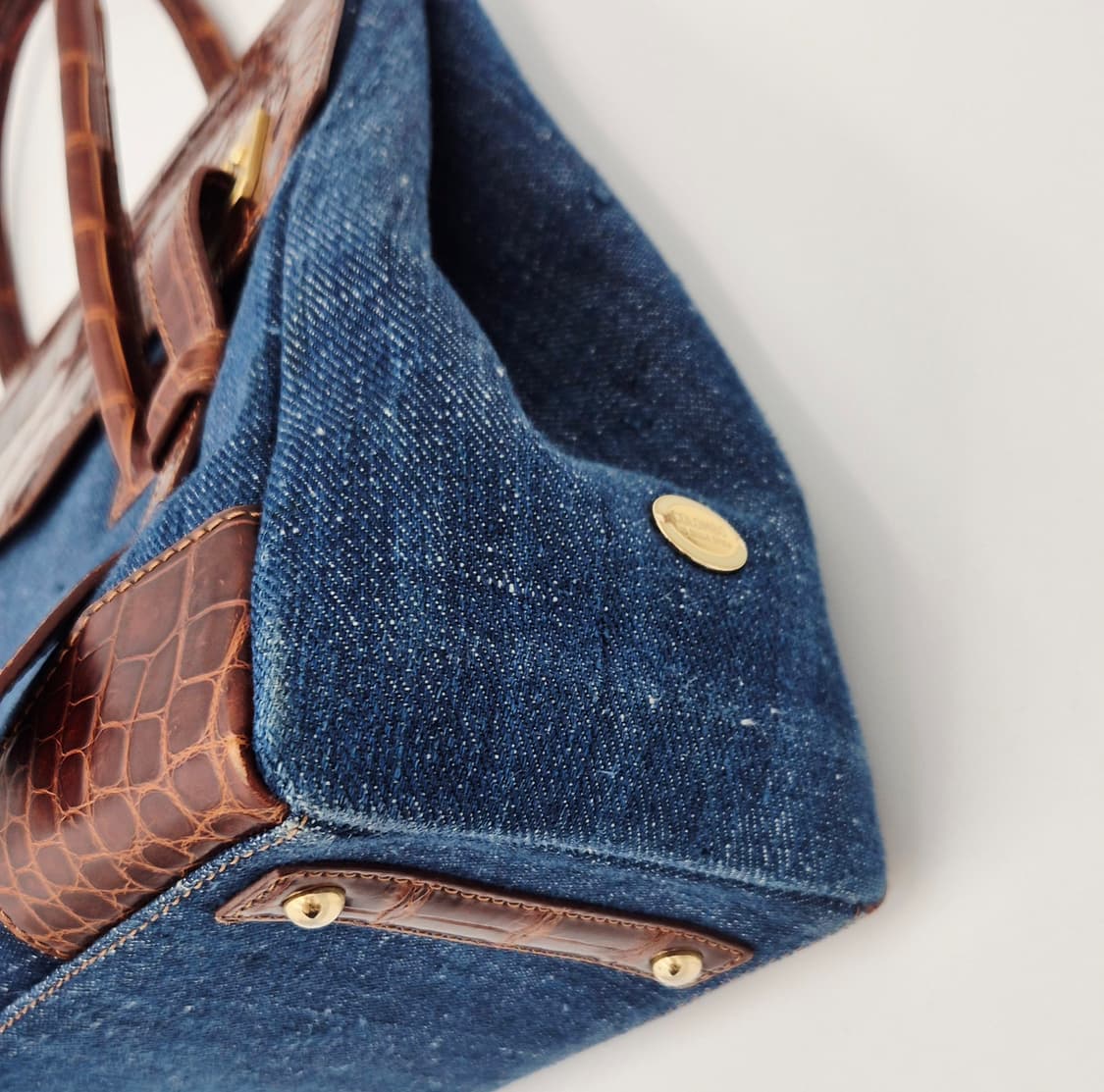 콜롬보 크로커다일 데님 믹스 토트백 상품이미지7