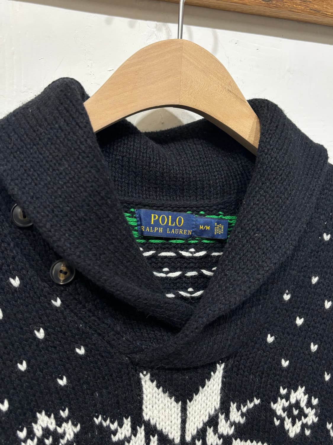 Polo 폴로 랄프로렌 신형 블랙 노르딕 숄카라 니트 상품이미지5