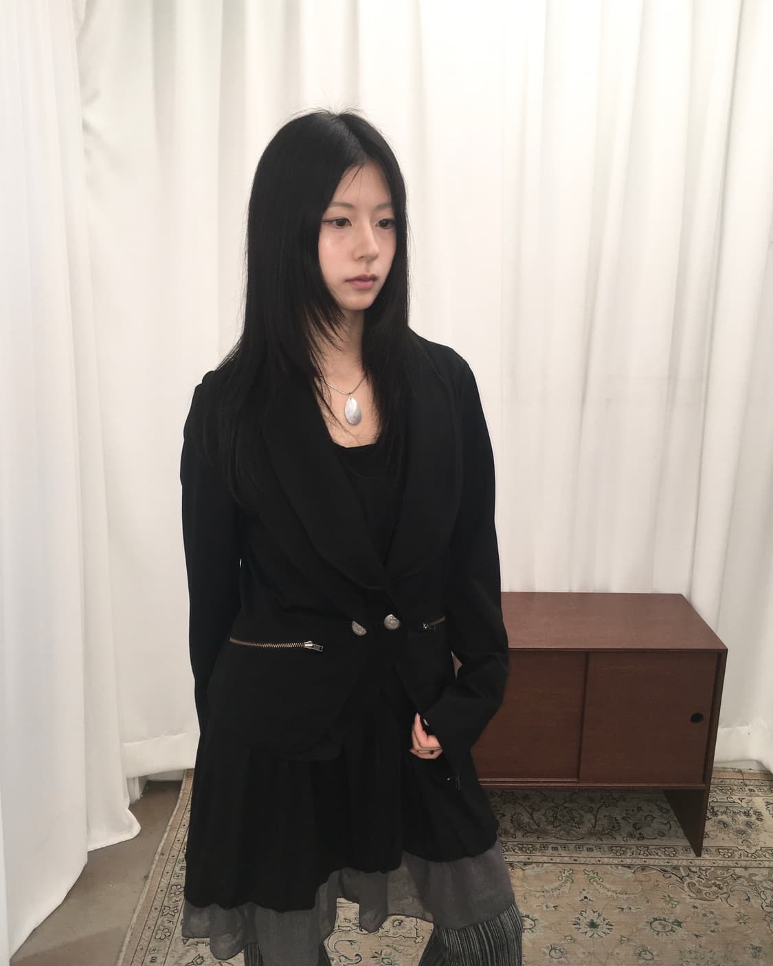 쓰리버튼 블랙 브레이저 상품이미지1