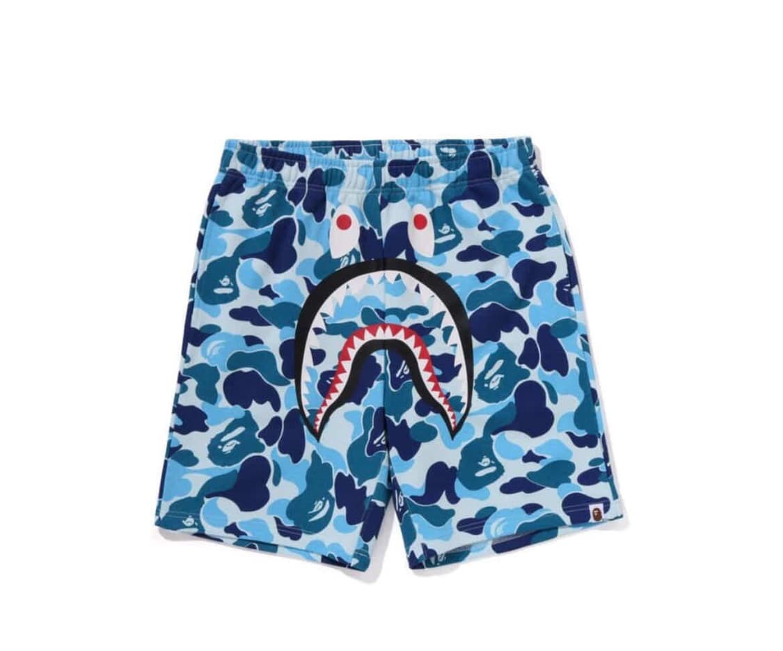베이프 ABC 카모 샤크 스웨트쇼츠 블루 상품이미지1