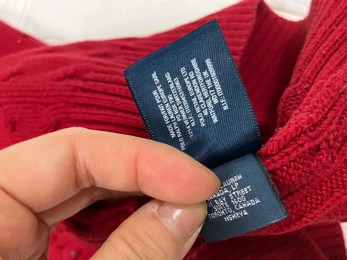 폴로 랄프로렌 케이블 니트 베스트 버건디 XL 상품이미지5