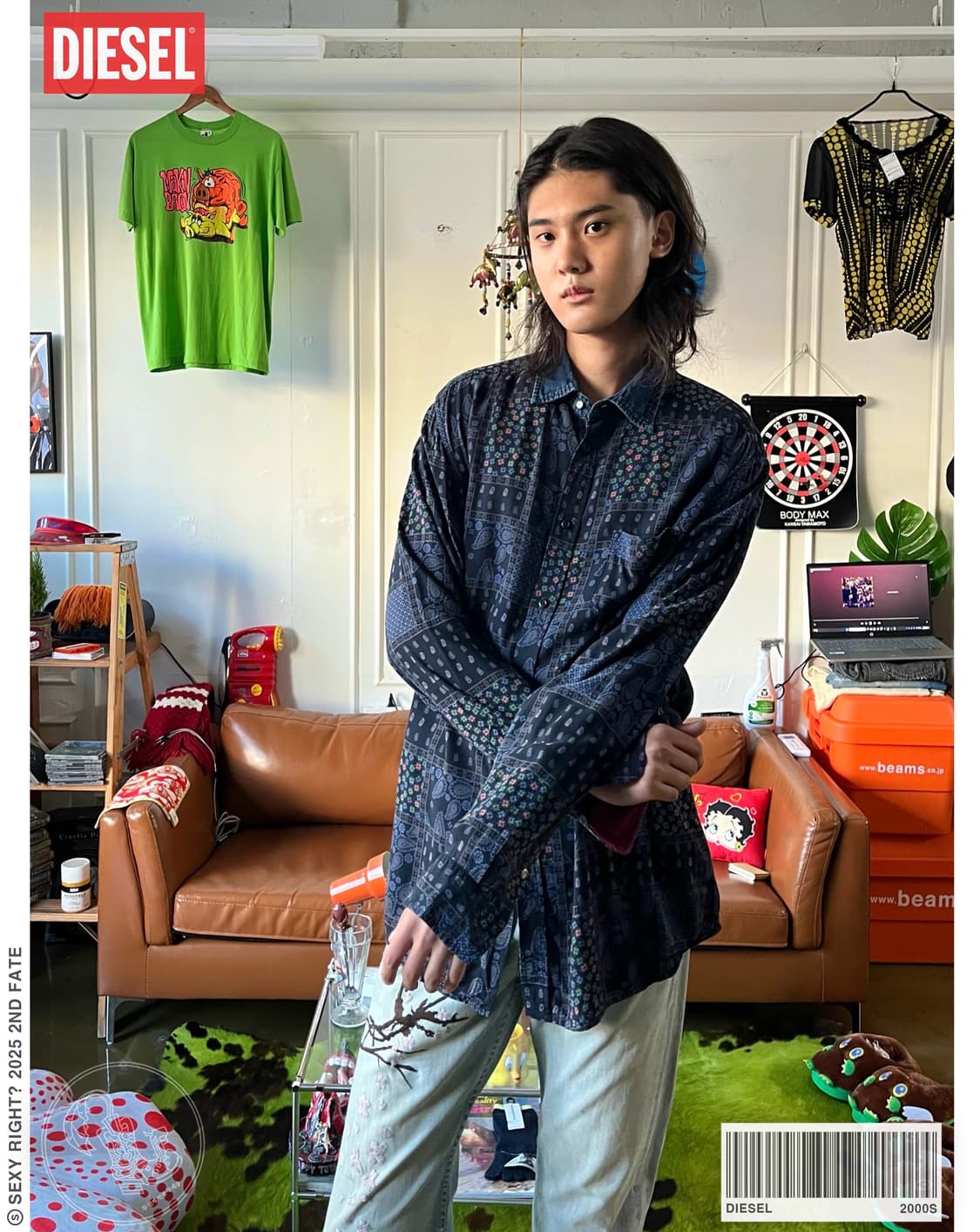 DIESEL Mixed Floral Pattern Rayon Shirt 상품이미지1