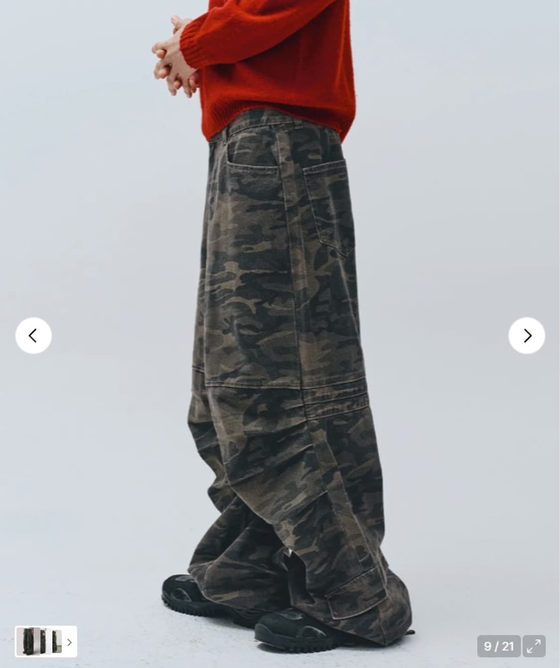 카모 와이드 패러슈트 팬츠_카모플라쥬 상품이미지4