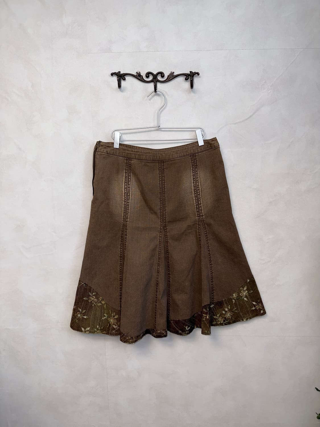 Washing brown denim fairy lace beads sk 상품이미지4