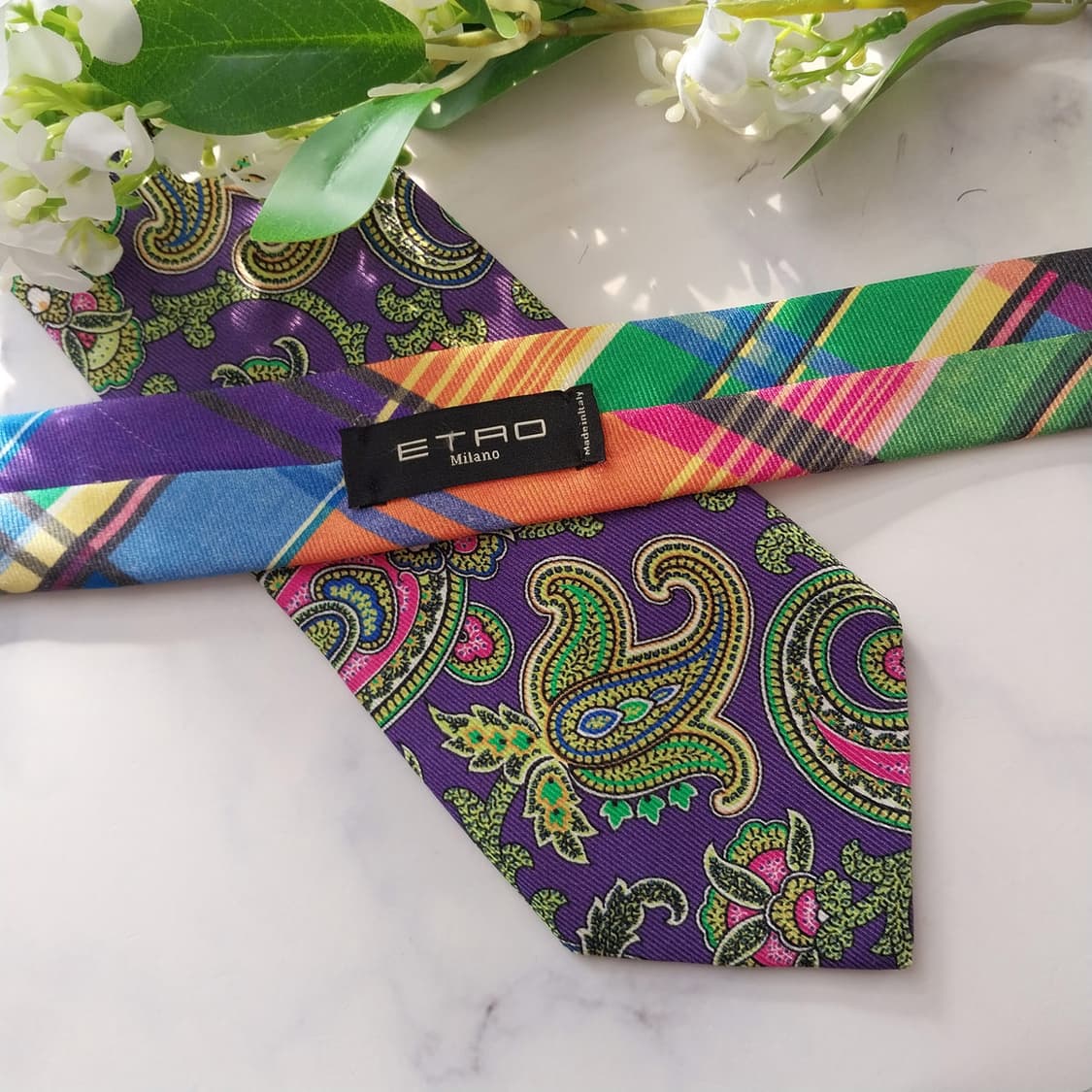에트로 실크 퍼플 페이즐리 넥타이 8.6cm A+등급 K1534
 상품이미지5