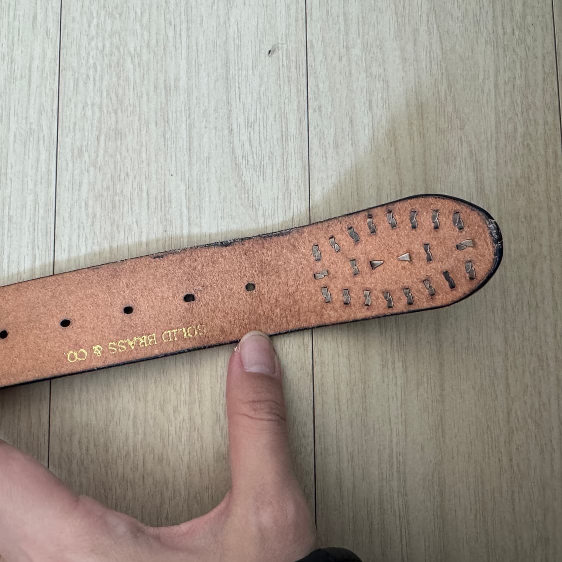 솔리드브라스앤코 웨스턴 스터드 가죽 벨트 상품이미지5