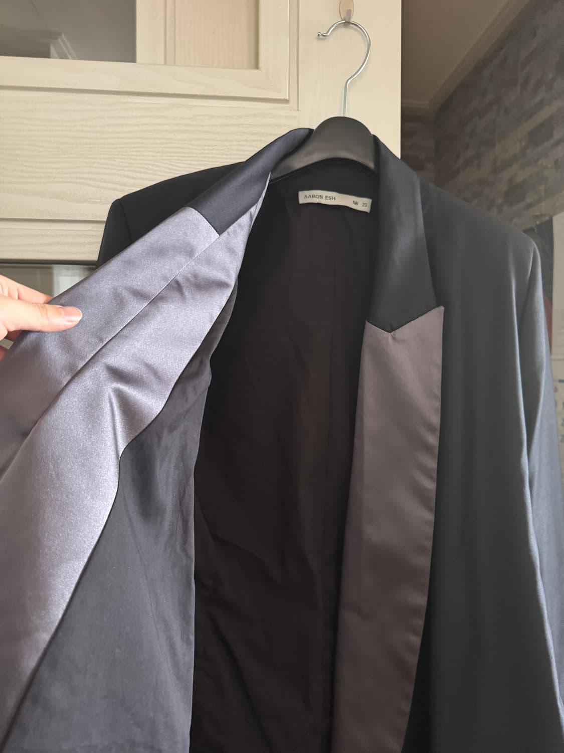 애런 애쉬 블랙 로우 라펠 블레이저 상품이미지4