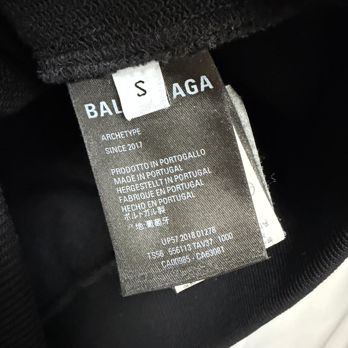 [S+급/오버핏S] 발렌시아가 백로고 후드티 블랙 백화점판 상품이미지6