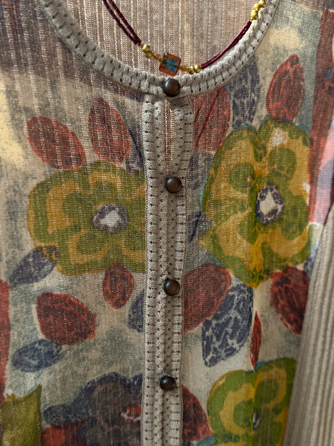 Floral See-through Button Knit Vest 0242 상품이미지5