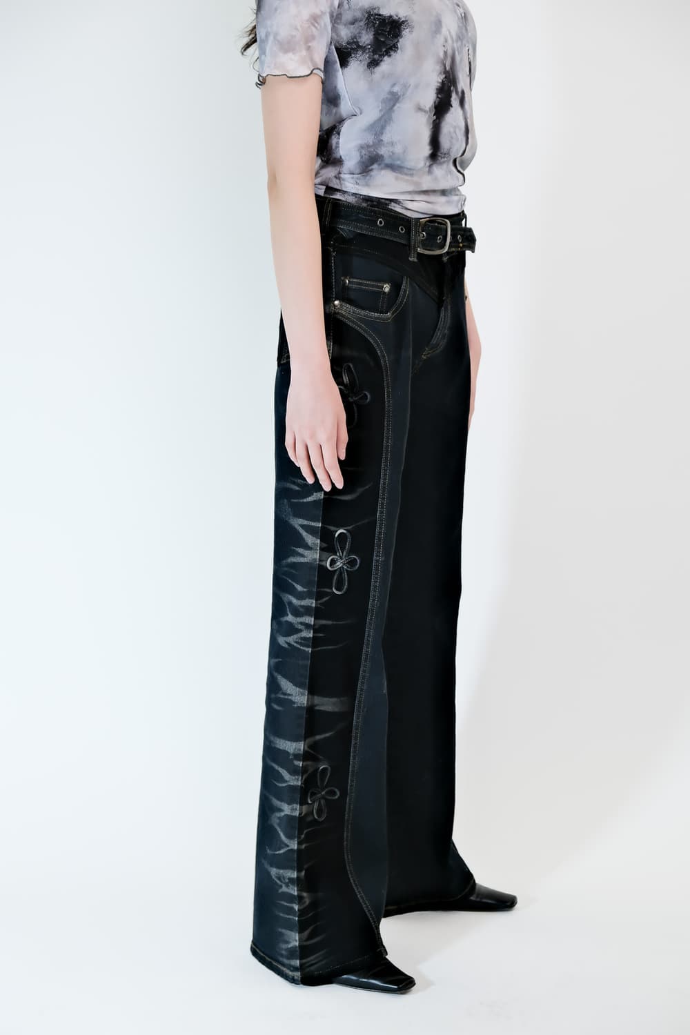 Side Pattern Bootcut Jeans ~34 상품이미지5