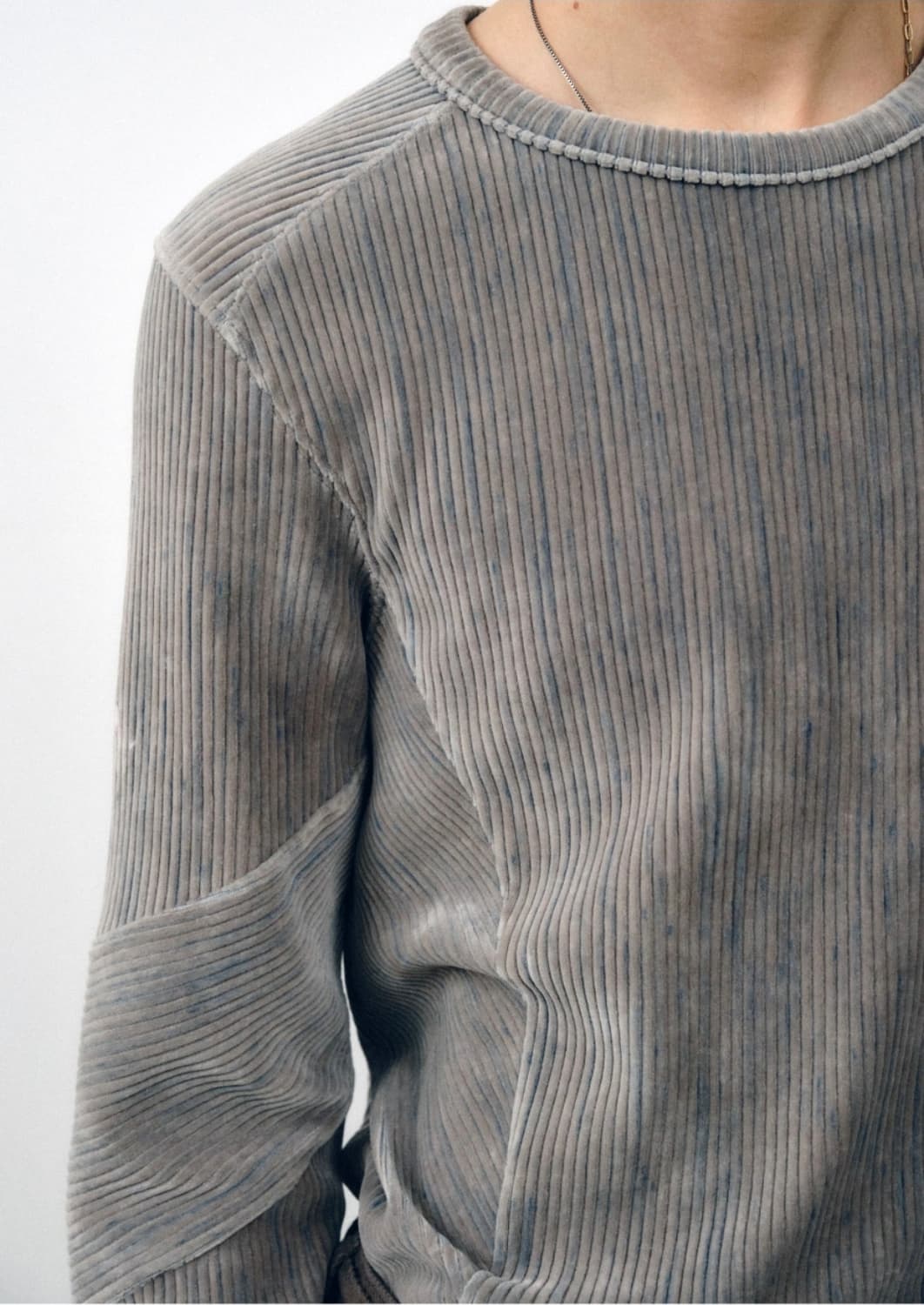 Noirer 투톤 벨벳 리브드 티셔츠 50 상품이미지8