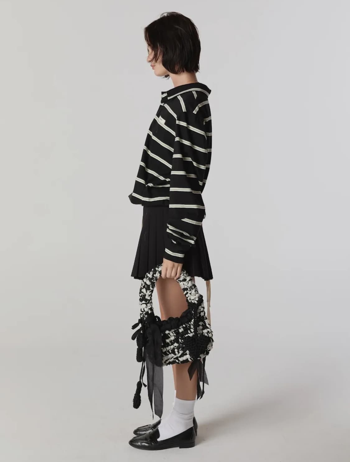 글로니 테리 pk 롱슬리브 티 럭비티 블랙 스트라이프 상품이미지3