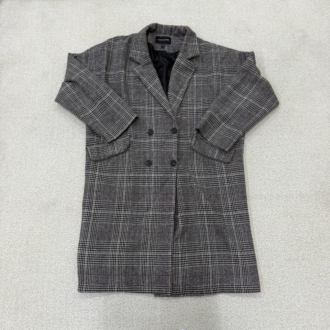 [F] 플라스틱아일랜드 체크 더블코트 1230T2 상품이미지1