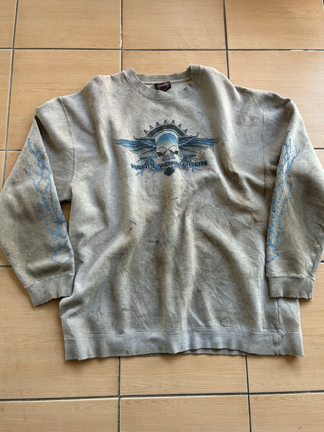 00‘s 할리데이비슨 라이트닝 스웻셔츠 상품이미지1