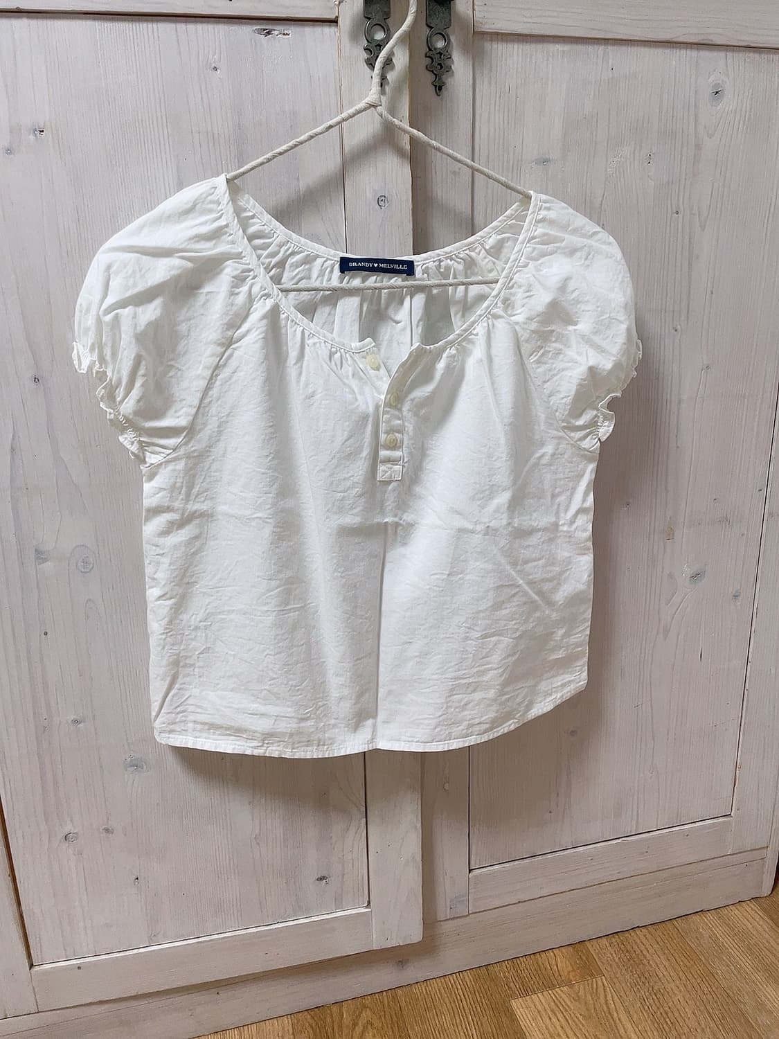 브랜디멜빌 매기 블라우스 퍼프 소매 화이트 반팔 상품이미지2