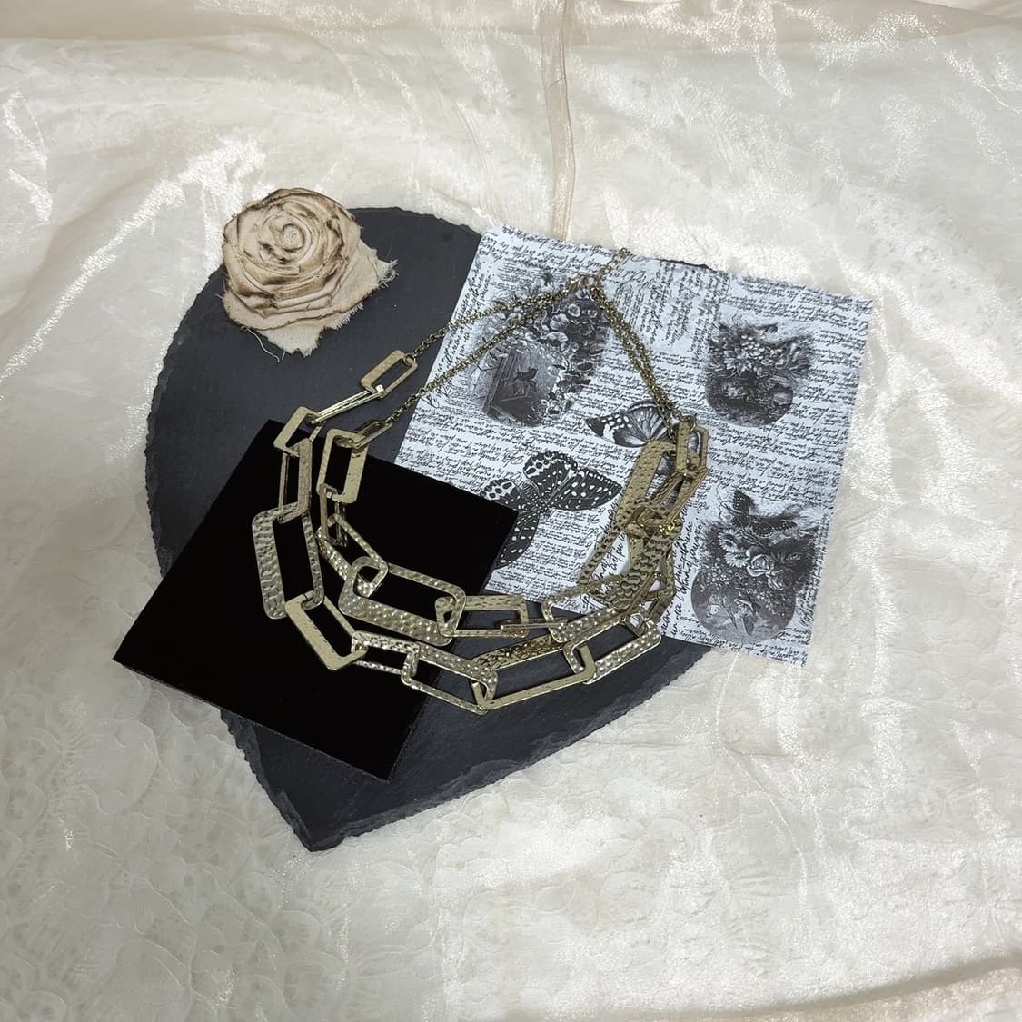 빈티지 메탈 해머링 레이어드 목걸이 상품이미지2