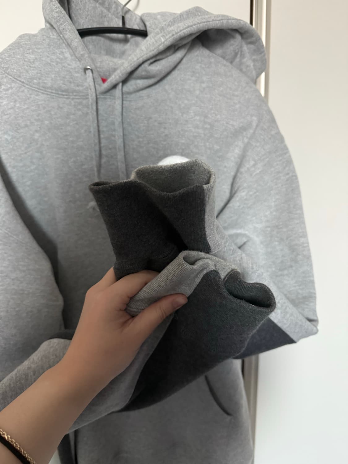 슈프림 s로고 후드 배색 헤더그레이 m 상품이미지5