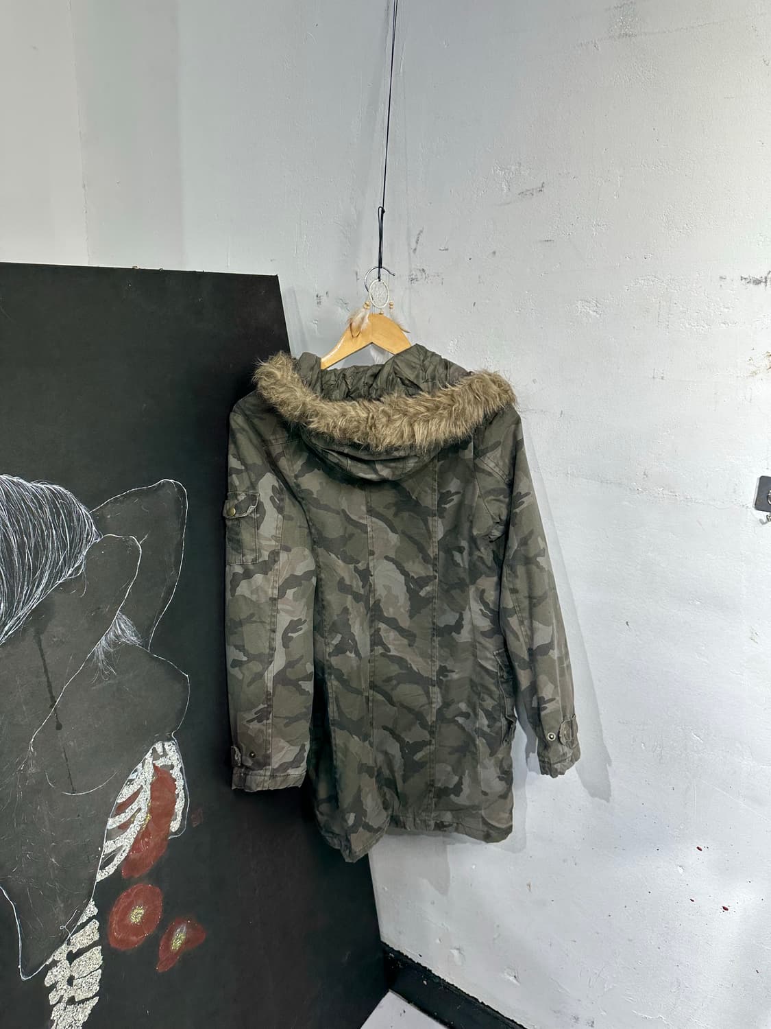 Jpn 일본빈티지 크레이지엔젤 토클 포인트 카모 롱자켓 야상 상품이미지9